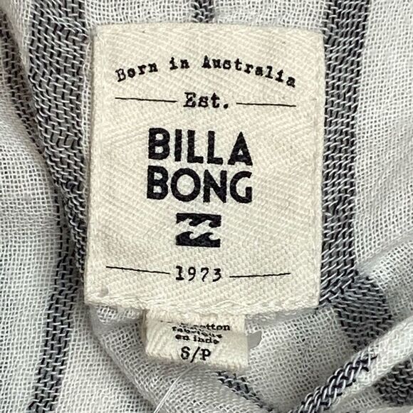 Billabong NWOT striped gauze cotton long sleeve hooded top size S - Picture 9 of 16